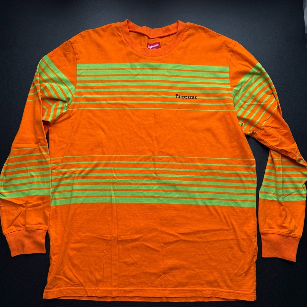 Supreme Fade Stripe L/S Top Orange